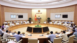 Phiên họp Chính phủ thường kỳ tháng 4 năm 2024. Ảnh: Dương Giang/TTXVN.