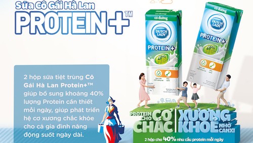 Cô Gái Hà Lan ra mắt sản phẩm sữa tiệt trùng có đường Protein+TM