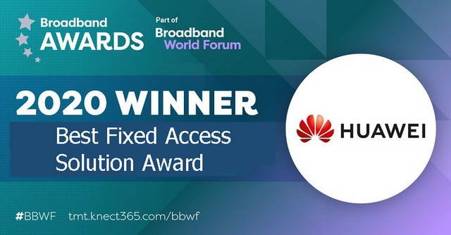 Huawei vừa đạt giải thưởng Giải pháp truy cập cố định tốt nhất với AirPON