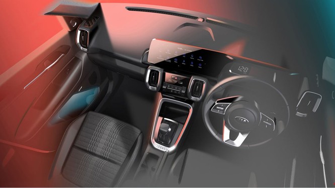 Kia Sonet 2021 lộ diện nội thất đầy công nghệ