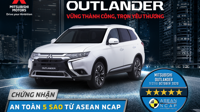 New Mitsubishi Outlander lắp ráp tại Việt Nam đạt chứng nhận tiêu chuẩn an toàn 5 sao Asean NCAP