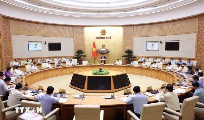 Phiên họp Chính phủ thường kỳ tháng 4 năm 2024. Ảnh: Dương Giang/TTXVN.