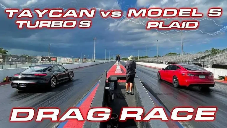 Cuộc chiến xe điện: Porsche Taycan Turbo S và Tesla Model S Plaid trên đường đua