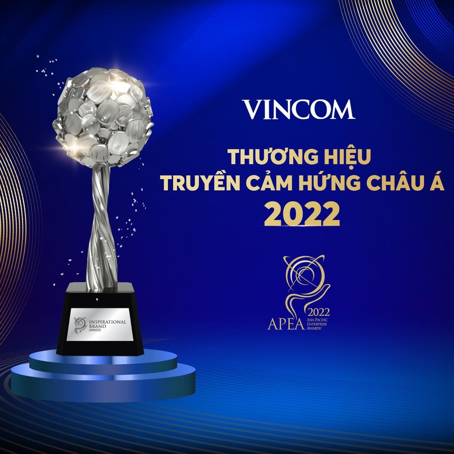 Vincom Retail nhận giải thưởng thương hiệu truyền cảm hứng châu Á - Thái Bình Dương 2022 tại APEA