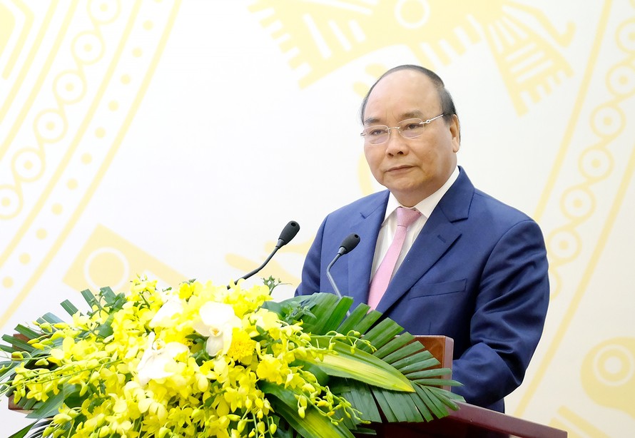  Thủ tướng Nguyễn Xuân Phúc phát biểu tại Hội nghị. Ảnh: VGP/Quang Hiếu 