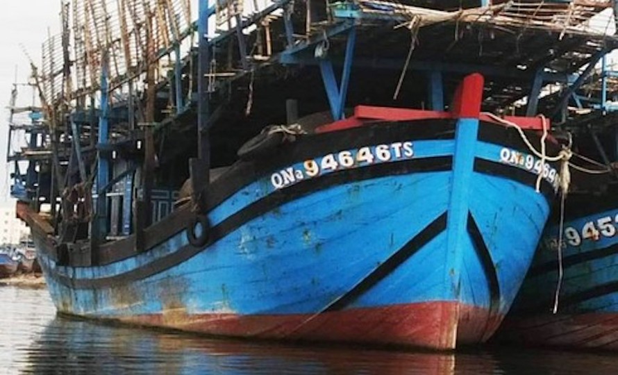 Tàu câu mực của ngư dân Tô Văn Thạnh trước khi gặp nạn.