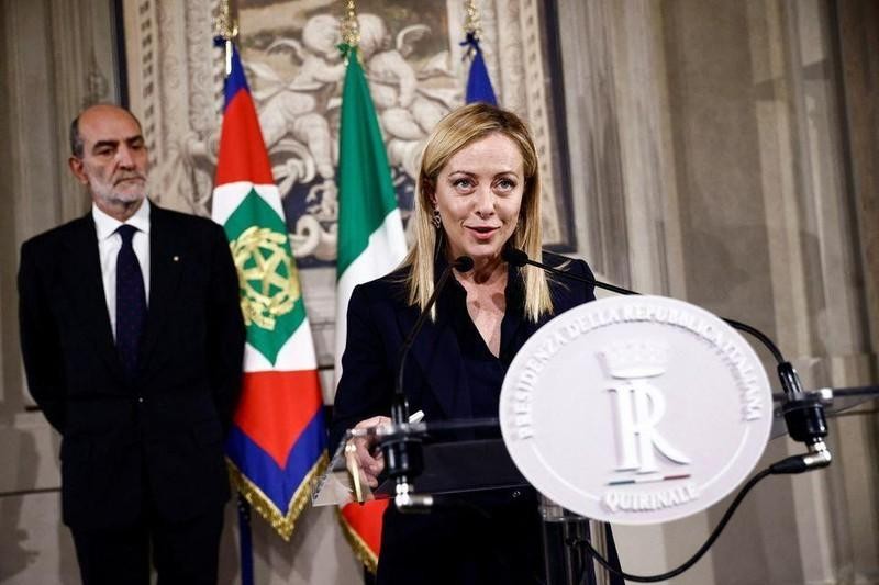 Bà Giorgia Meloni phát biểu tại cuộc họp báo ở Rome, Italy, ngày 21/10/2022. Ảnh: THX