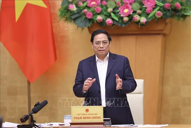 Thủ tướng Phạm Minh Chính kết luận Phiên họp Chính phủ thường kỳ tháng 10 năm 2022. Ảnh: TTXVN