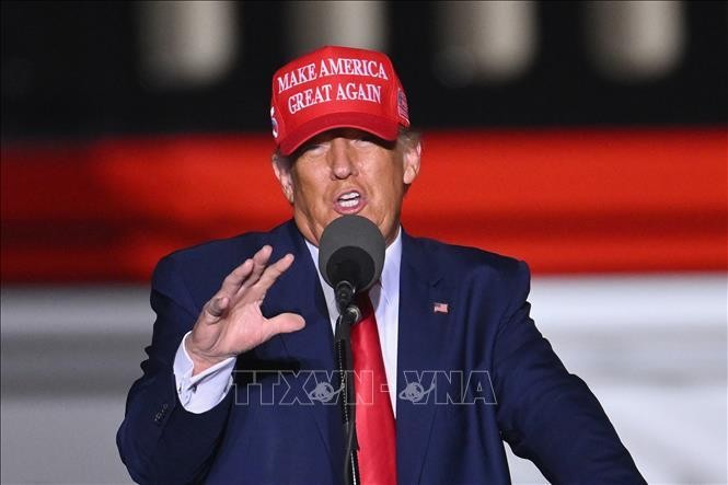 Cựu Tổng thống Mỹ Donald Trump phát biểu tại Latrobe, Pennsylvania, Mỹ, ngày 5/11/2022. Ảnh: AFP/TTXVN