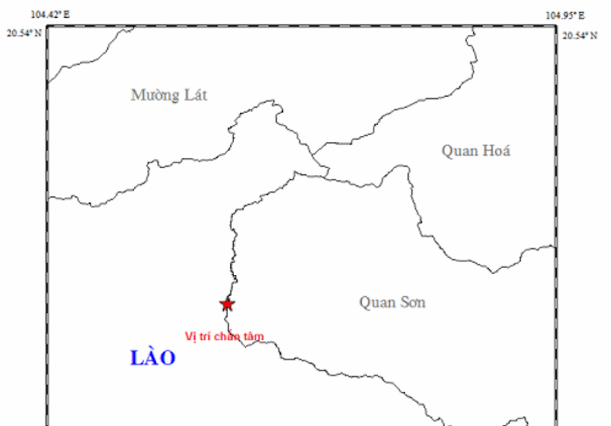 Trận động đất xảy ra tại huyện Quan Sơn, tỉnh Thanh Hoá 
