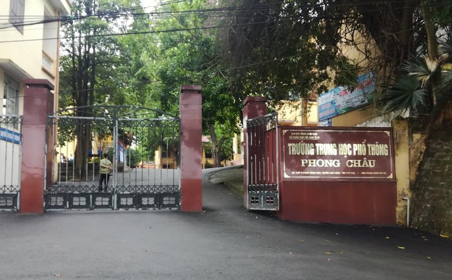 Trường THPT Phong Châu, nơi xảy ra vụ việc.