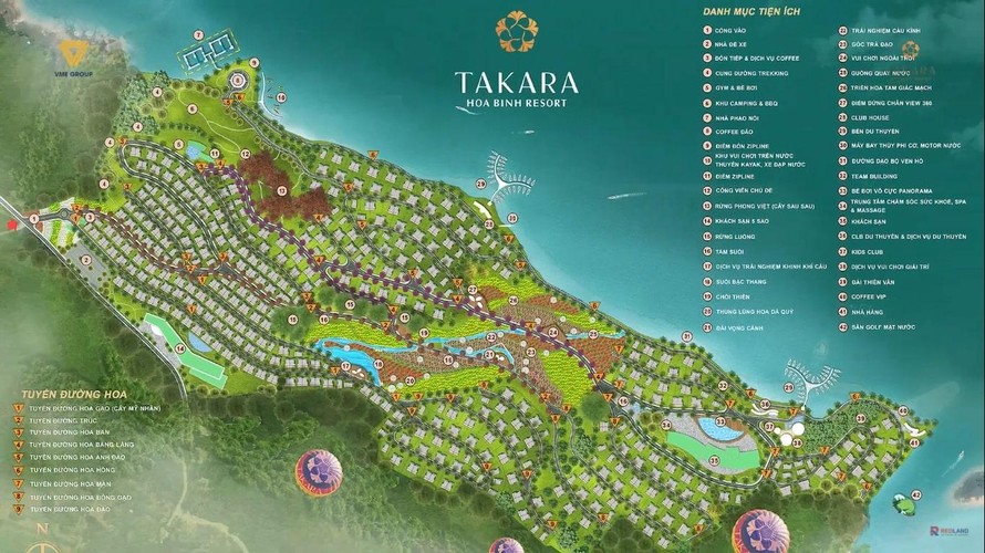 Mặt bằng tổng thể dự án Takara Hoà Bình Resort.