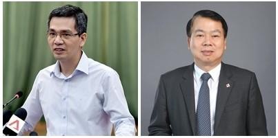 Hai tân Thứ trưởng Bộ Tài chính Võ Thành Hưng và Nguyễn Đức Chi (từ trái qua phải). Ảnh: baochinhphu.vn 
