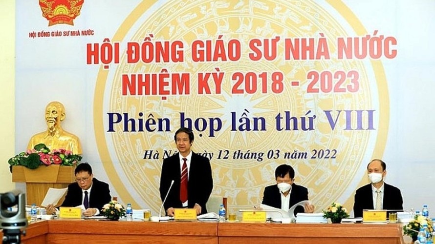 Phiên họp lần thứ VIII, Hội đồng Giáo sư Nhà nước ngày 12/3/2022. (Ảnh: TTXVN)