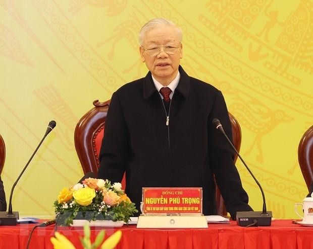 Tổng Bí thư Nguyễn Phú Trọng phát biểu chỉ đạo hội nghị. Ảnh: Trí Dũng/TTXVN) 