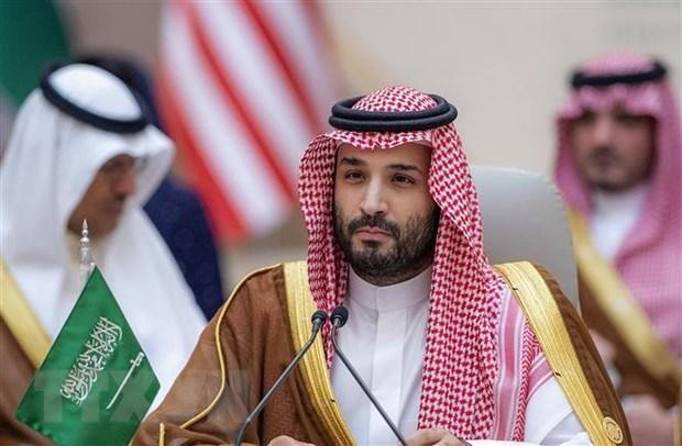 Thái tử Saudi Arabia Mohammed bin Salman (phía trước) tại một hội nghị ở thành phố Jeddah, ngày 16/7/2022. (Ảnh: AFP/TTXVN)