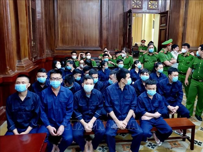 Các bị cáo tại phiên tòa ngày 29/12/2022. Ảnh: Thành Chung/TTXVN