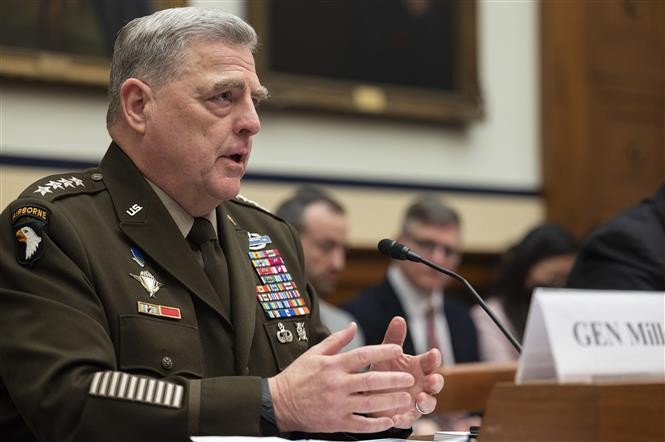Chủ tịch Hội đồng Tham mưu trưởng Liên quân Mỹ, Tướng Mark Milley. Ảnh tư liệu: AFP/TTXVN