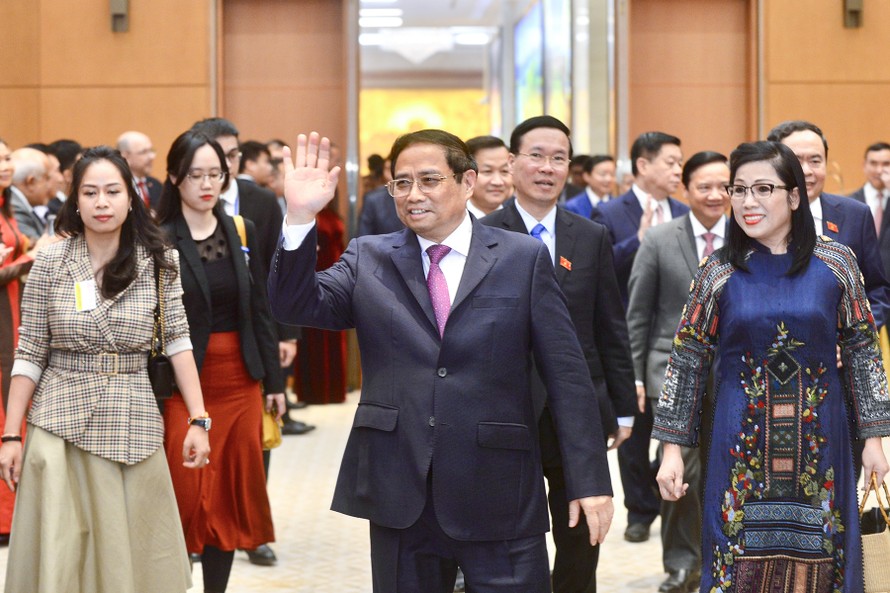 Thủ tướng Phạm Minh Chính và Phu nhân chiêu đãi Đoàn Ngoại giao nhân Tết cổ truyền dân tộc
