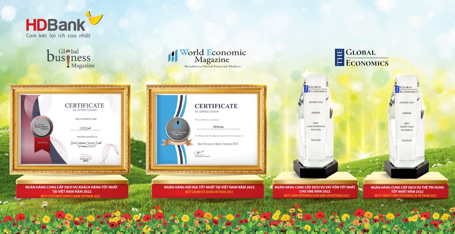 HDBank 'thắng lớn' 4 giải thưởng quốc tế về chất lượng dịch vụq