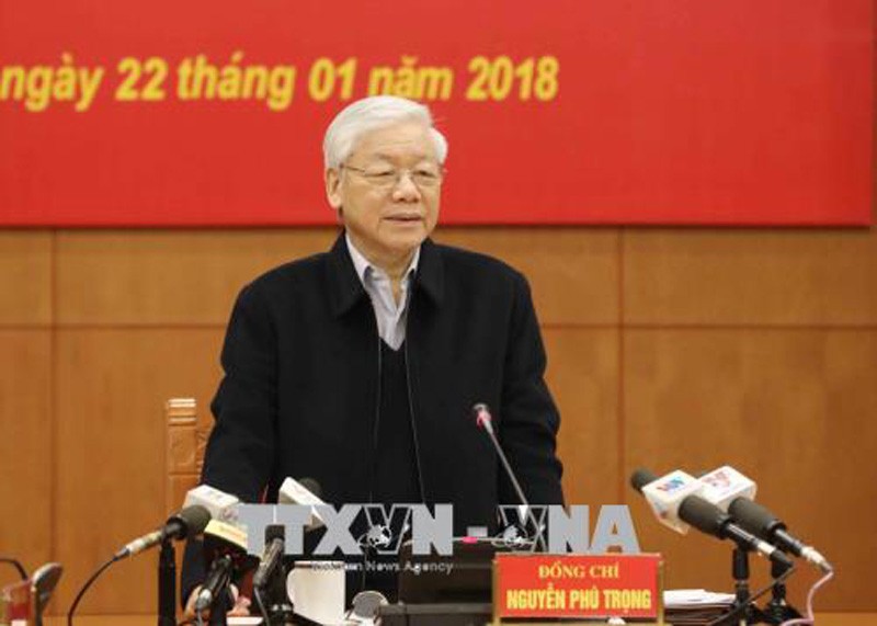 Tổng bí thư Nguyễn Phú Trọng, Trưởng Ban chỉ đạo Trung ương về phòng, chống tham nhũng chủ trì phiên họp
