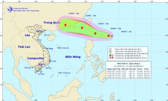 Thời tiết ngày 21/8: Xuất hiện bão trên Biển Đông