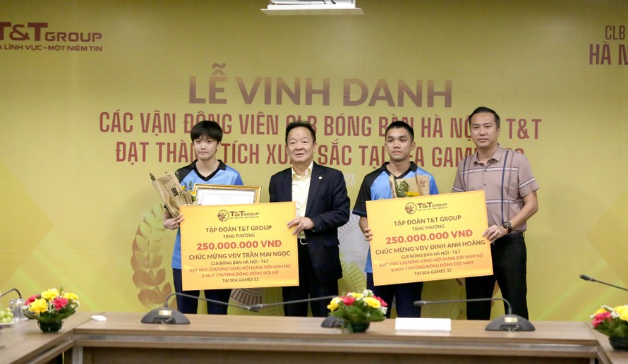 T&T Group thưởng hơn 1 tỷ đồng cho kỳ tích bóng bàn Việt Nam tại SEA Games 32 