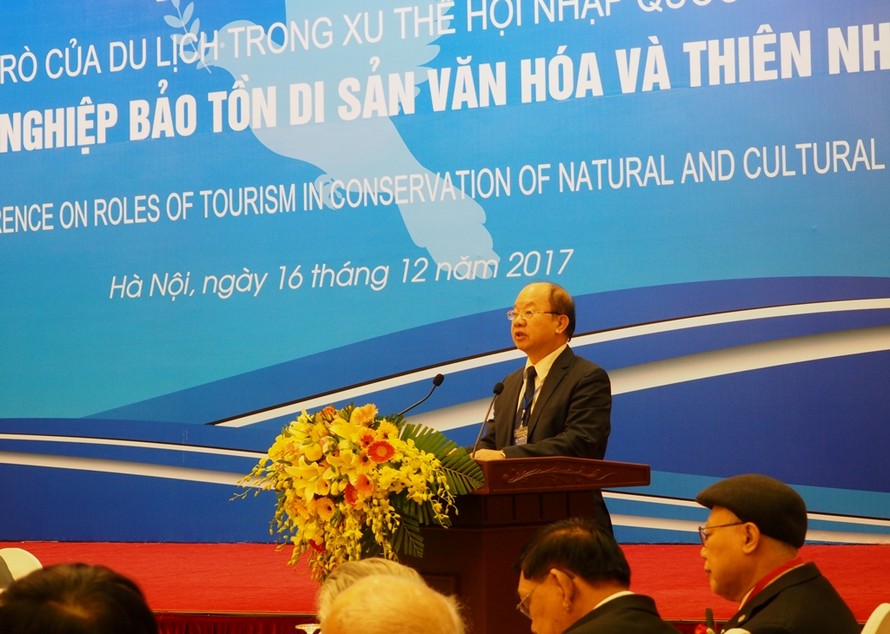Ông Nguyễn Xuân Thắng, Chủ tịch Liên hiệp các Hội UNESCO Việt Nam, Trưởng ban tổ chức Hội thảo phát biểu