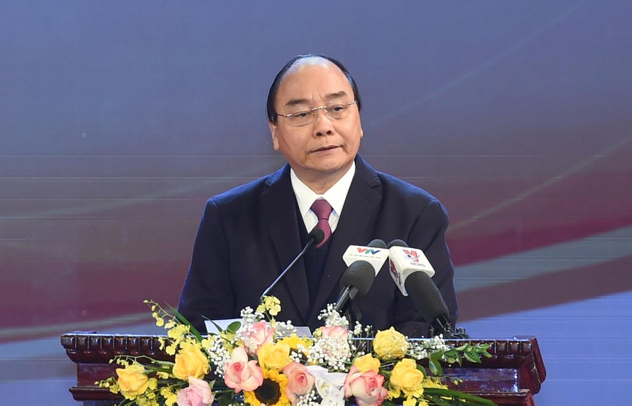 Thủ tướng Nguyễn Xuân Phúc phát biểu tại lễ tuyên dương. Ảnh: VGP/Quang Hiếu