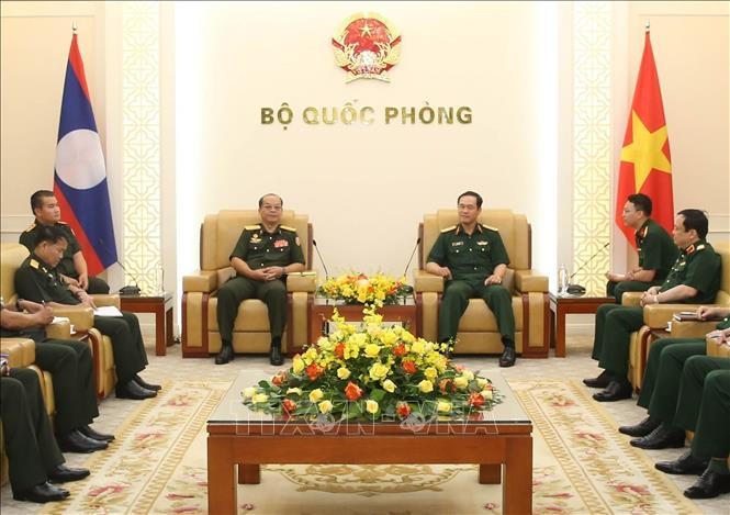 Thượng tướng Vũ Hải Sản tiếp Đoàn Tổng cục Hậu cần Quân đội nhân dân Lào