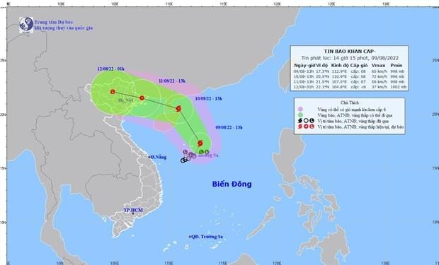 Hình ảnh vị trí và đường đi của bão số 2. (Nguồn: nchmf.gov.vn)