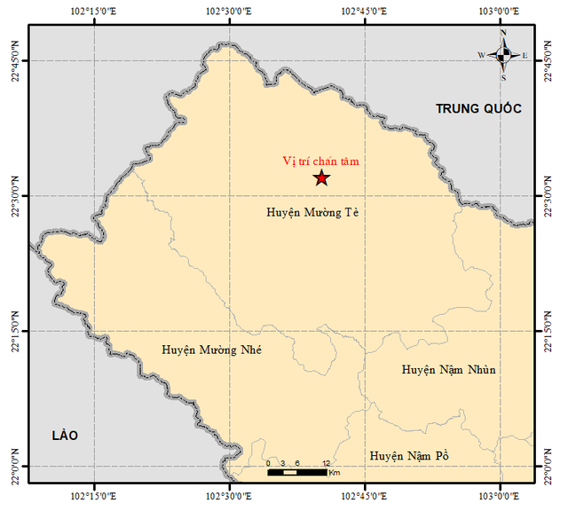 Động đất 4.4 độ ở Lai Châu gây rung lắc mạnh