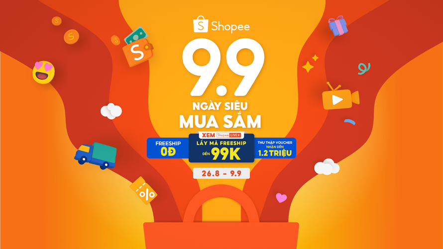 Shopee 9.9 Ngày Siêu Mua Sắm, cùng người dùng mua sắm thông thái và tận hưởng nhiều ưu đãi