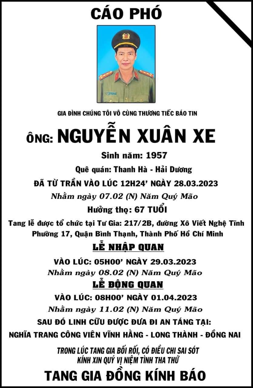 TIN BUỒN: Đại tá, nhà báo Nguyễn Xuân Xe từ trần