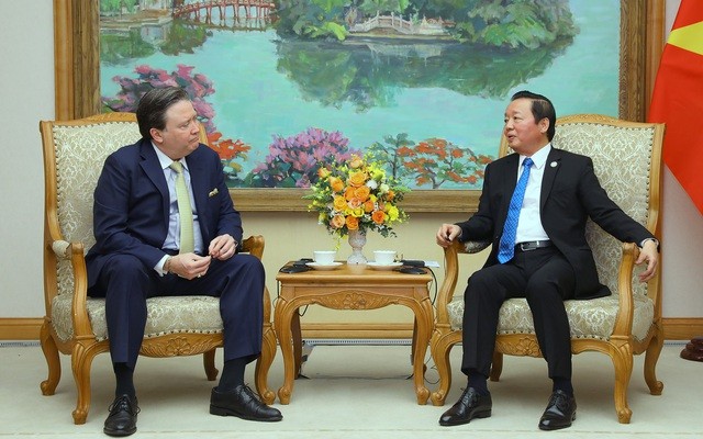 Phó Thủ tướng Trần Hồng Hà tiếp Đại sứ Hoa Kỳ tại Việt Nam Marc E. Knapper. Ảnh: VGP/Minh Khôi.