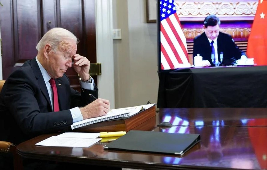 Chủ tịch Trung Quốc Tập Cận Bình đã có cuộc điện đàm thẳng với Tổng thống Mỹ Joe Biden. Ảnh: AFP 
