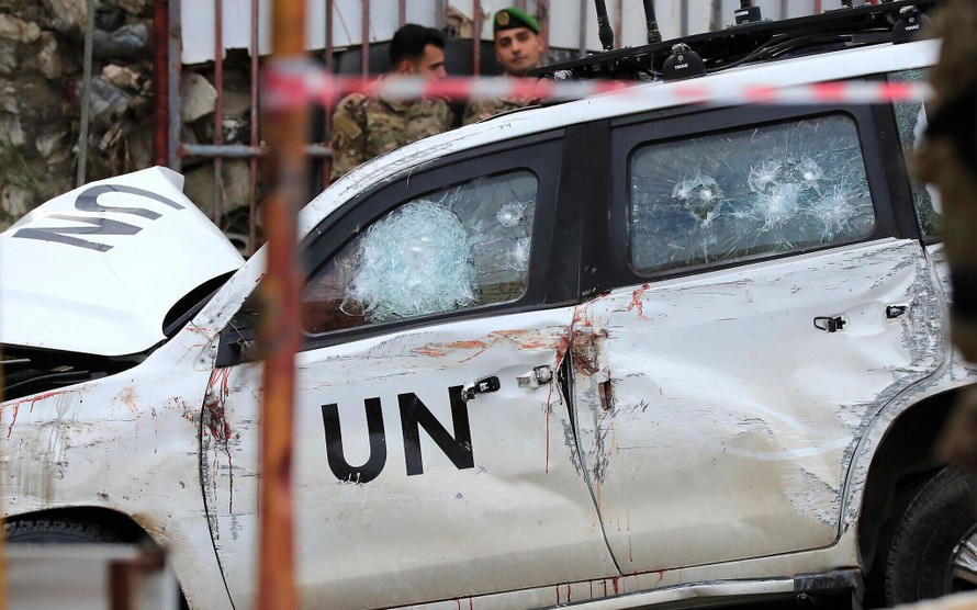 Đoàn xe của UNIFIL đã bị tấn công ở khu vực gần làng Al-Aqbiya.