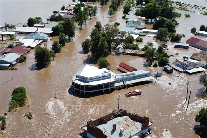 Cảnh ngập lụt do mưa lớn kéo dài tại bang New South Wales, Australia ngày 13/11/2022. Ảnh: ABC News/TTXVN