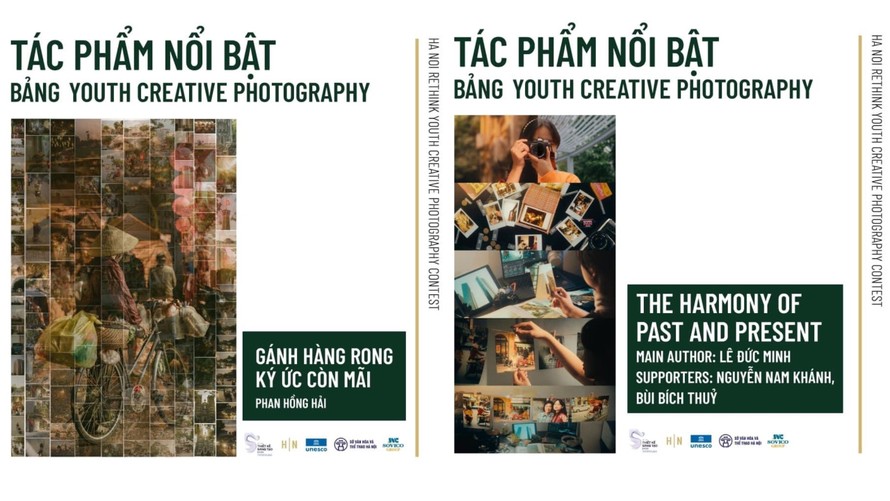 Hai tác phẩm nổi của Bảng Youth Creative Photography. Ảnh: UNESCO Việt Nam