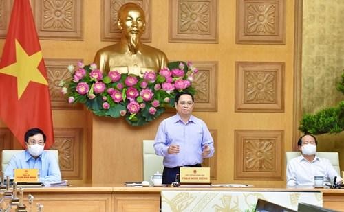Thủ tướng Chính phủ Phạm Minh Chính chủ trì Hội nghị trực tuyến toàn quốc với các bộ, cơ quan Trung ương và địa phương về đẩy mạnh giải ngân kế hoạch vốn đầu tư công năm 2021 - Ảnh: VGP