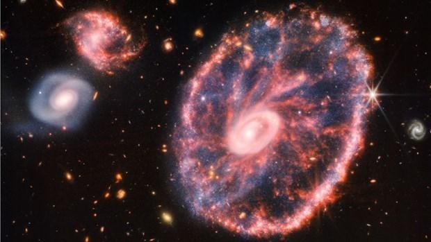 Hình ảnh thiên hà Cartwheel do kính thiên văn Webb chụp được. (Nguồn: NASA)