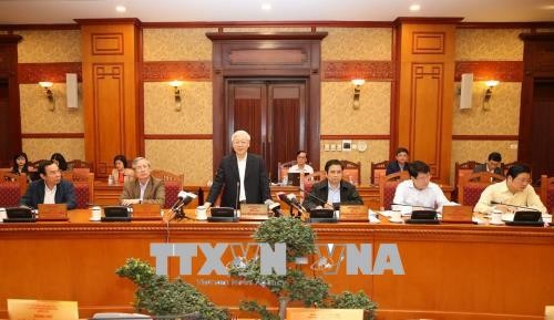 Tổng Bí thư Nguyễn Phú Trọng phát biểu tại phiên họp. Ảnh: TTXVN 