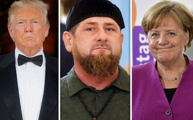 Lãnh đạo Chechnya cảnh báo Tổng thống Mỹ Donald Trump và Thủ tướng Đức Angela Merkel sẽ "bị bắt ngay lập tức" nếu họ đến Chechnya. Ảnh: Express