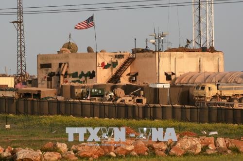 Một căn cứ quân sự của Mỹ ở làng al-Asaliyah, giữa thành phố Aleppo và thị trấn Manbij, Syria. Ảnh: AFP/TTXVN