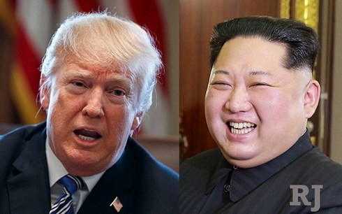 Tổng thống Mỹ Donald Trump (trái) và nhà lãnh đạo Triều Tiên Kim Jong-un. Ảnh: RJ