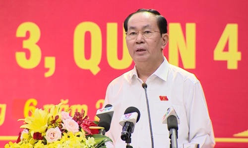 Chủ tịch nước Trần Đại Quang tiếp xúc cử tri TP. HCM
