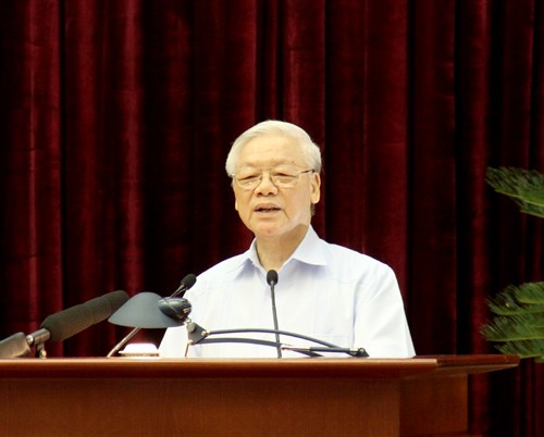Tổng Bí thư Nguyễn Phú Trọng phát biểu chỉ đạo Hội nghị. Ảnh: VGP/Nguyễn Hoàng