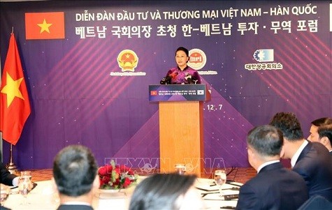 Chủ tịch Quốc hội Nguyễn Thị Kim Ngân phát biểu tại Diễn đàn - Ảnh: TTXVN
