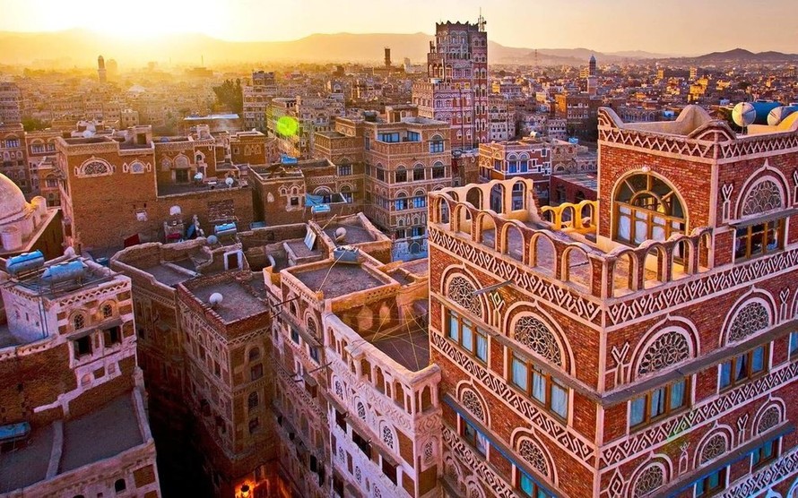 Thành phố như bức tranh nghệ thuật ở Yemen