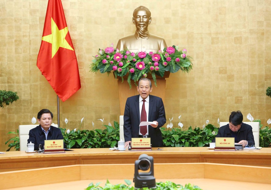 Phó Thủ tướng Thường trực Chính phủ Trương Hoà Bình phát biểu kết luận tại hội nghị. Ảnh: VGP/Lê Sơn